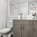 Bathroom with a large mirror at Briarhill Atlanta apartments in Atlanta, GA