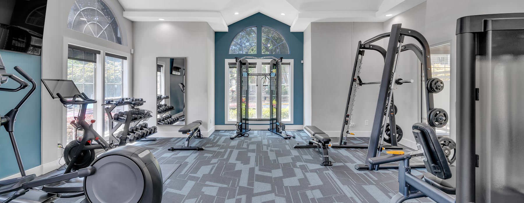 spacious fitness center