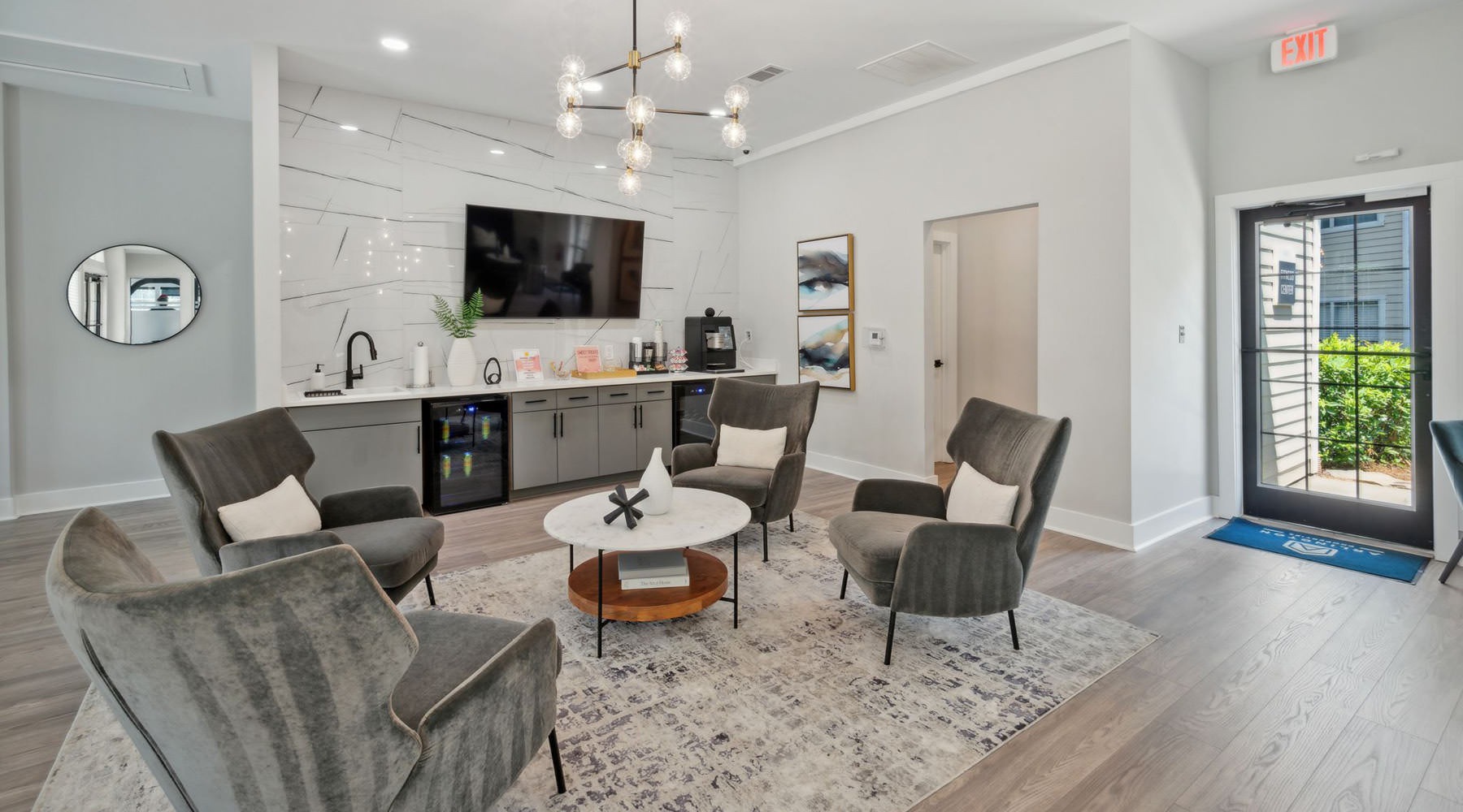 clubhouse with coffee counter